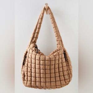 FP Movement by Free People Tan Quilted Hobo Bag
